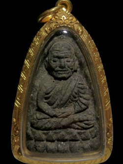 (02) หลวงปู่ทวด เนื้อว่าน ปี 24 พิมพ์ใหญ่ หน้าใหญ่ (นิยม หายาก สร้างน้อย) เลี่ยมทอง พร้อมใบเซอร์