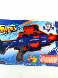 ปืนเนิฟ ปืนยิงโฟมใส่ถ่าน SHOOT SOFT BULLET GUN มี 2 สี (เหลือง-น้ำเงิน)
