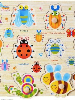 ของเล่นไม้ ของเล่นจุกไม้ ปริศนาจิ๊กซอว์ จิ๊กซอว์ไม้หมุด ของเล่นเสริมทักษะ ของเด็กเล่น