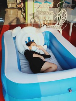 สระ สระน้ำเป่าลม 2เมตร สระน้ำเด็ก สระเป่าลม หนาสุด ขอบสูงพิเศษ เพิ่มสูง สระ2 ม. สระน้ำ2 ม.ของแท้จากApex