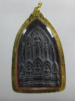 (09) สิบทัศน์ ลพ.เงิน วัดดอนยายหอม พิมพ์กลาง บล็อคนิยม ศอกขาด ปี12.เลี่ยมกรอบทอง