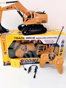 รถแม็คโคร รถตัก รถก่อสร้าง รถแมคโคร บังคับ หัวตัก งานเคลือบวัสุด เกรดA พร้อมถ่านชาร์จ รีโมทไร้สาย