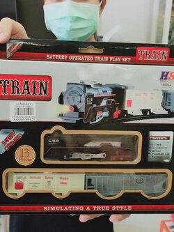 รถไฟกล่อง รถไฟมีรางใส่ถ่าน รถไฟของเล่น ของเล่นเด็ก ของเล่นสร้างจิตนาการ ของเล่นสร้างกระบวนการคิด