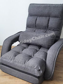 โซฟาญี่ปุ่น มีที่วางแขน พร้อมหมอน โซฟาพับ โซฟาเบด เก้าอี้ญี่ปุ่น เก้าอี้นั่งพื้น โซฟาปรับนอน โซฟานั่งพื้น รุ่น HC-056 (สีเทา)