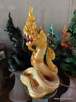 พญานาค สีทอง รุ่นเก็บทรัพย์เงินล้าน