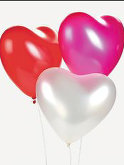 ลูกโป่งหัวใจ มี 3 สี ให้เลือก ถุง 27 ลูก