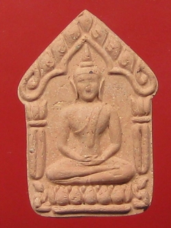 พระขุนแผนผงพรายกุมาร "รุ่นสากหัก" พิมพ์ใหญ่เนื้อแดง หลังฝังตะกรุดทองแดงคู่