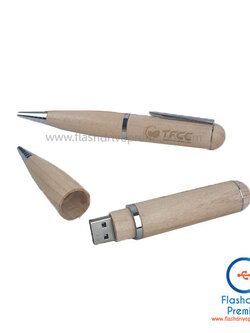 แฟลชไดร์ฟปากกาไม้ (Wooden Pen Flash Drive)