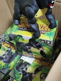 คิงคอง ใส่ถ่าน มีเสียง เดินได้ คิงคองของเล่น ของเล่นเด็ก ของเล่นเสืมอนจริง