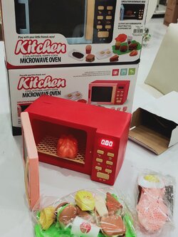 ไมโครเวฟ ชุดแฮมเบอร์เกอร์ ของเล่นชุดไมโครเวฟอบอาหารตั้งเวลานับถอยหลังได้ ok ได้เดี๋ยวพี่