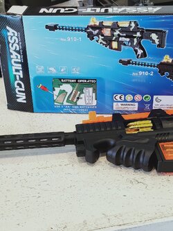 ปืนใส่ถ่าน ของเล่น ไฟกระพริบ มีเสียง