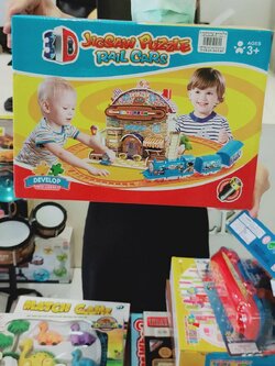 ชุดตัวรถไฟ+ตัวต่อบ้าน รถไฟของเล่น ของเล่นเด็ก ของเล่นสร้างทักษะ เสริมจิตนาการ