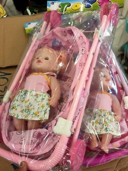 ตุ๊กตา+รถเข็น ของเล่นเด็ก