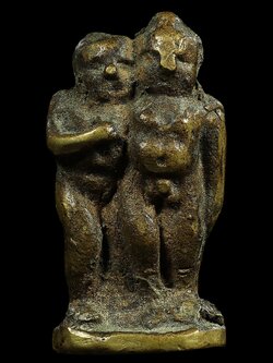 รูปหล่อกัณหาชาลี รุ่นแรก หลวงพ่อคล้อย วัดบางไกรนอก เนื้อทองผสม ปี 2491 จ.นนทบุรี พิมพ์สามขา (นิยม)