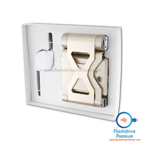 Gift Set พรีเมี่ยมไอที 2 ชิ้น (สาย USB +พาวเวอร์แบงค์พร้อมแท่นชาร์จโทรศัพท์)