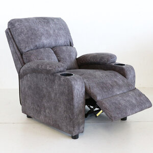 เก้าอี้พักผ่อน โซฟารีไคลเนอร์ มีที่วางแก้ว เก้าอี้โซฟา โซฟาเดี่ยว เก้าอี้เอนหลัง โซฟาปรับนอน โซฟาเบด โซฟาเก้าอี้ เก้าอี้นวม HC-054 (สีเทา)