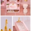 โมเดลบ้านตุ๊กตาจำลองในชุดKnow me DIY Cottage Dream Girl Heart ด้วยแกรนด์เปียโนสีขาวหรูหราสง่างามดั่งเจ้าหญิง