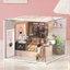 โมเดลบ้านจำลองร้านคาเฟ่ชุดกระท่อม hand-assembled ไม้ของเล่นรุ่น miniature 3d สามมิติปริศนา boy's day ของขวัญ