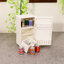 เฟอร์นิเจอร์จิ๋วสำหรับบ้านตุ๊กตา 1:12 ฉากครัวจำลอง บ้านของเล่นจำลองตู้เย็นสีขาว ของประดับตกแต่ง