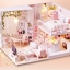 บ้านตุ๊กตาสีชมพูโมเดลจำลองบ้านจิ๋วสองชั้นบ้านในฝันชุด PINK MODERN LOFT